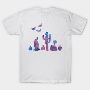 cacti, cat and butterflies T-Shirt